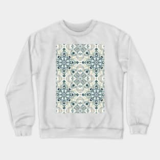 Forest Green & Neutral Taupe Detailed Lace Doodle Pattern Crewneck Sweatshirt